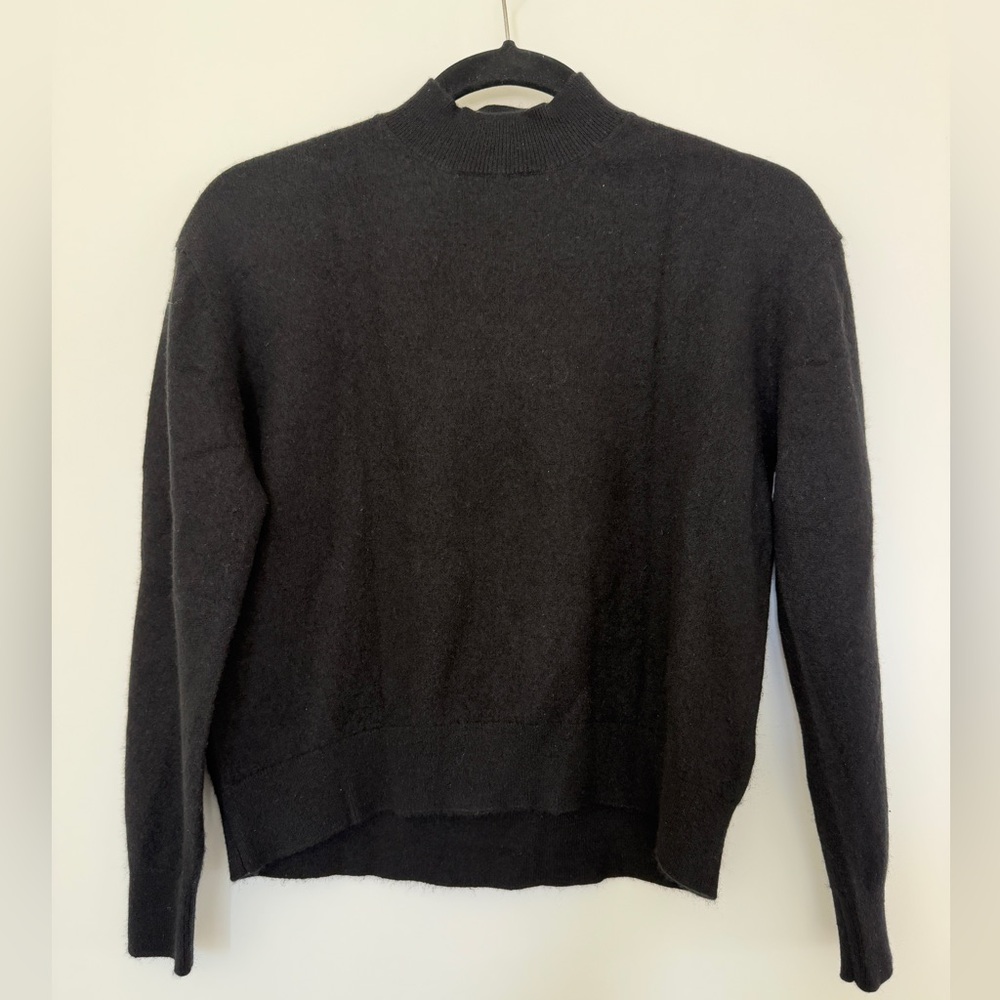 Last Brand (Quince) Cropped Mock Neck Cashmere Sweater